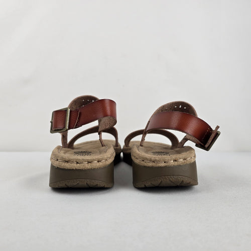 Earth Spirit Brown Leather Comfort Sandals Size 6.5