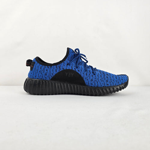 Adidas Yeezy Style Blue Black Knit Sneakers Size 8