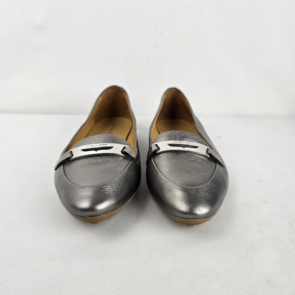 Coach Ruthie Metallic Bronze Leather Loafers Flats Size 8