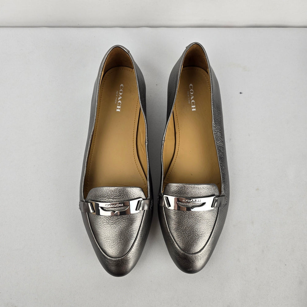 Coach Ruthie Metallic Bronze Leather Loafers Flats Size 8