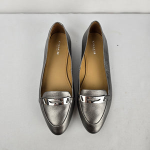 Coach Ruthie Metallic Bronze Leather Loafers Flats Size 8