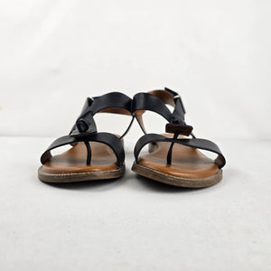Franco Sarto Black Leather Ankle Strap Sandals Size 8.5