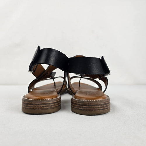 Franco Sarto Black Leather Ankle Strap Sandals Size 8.5