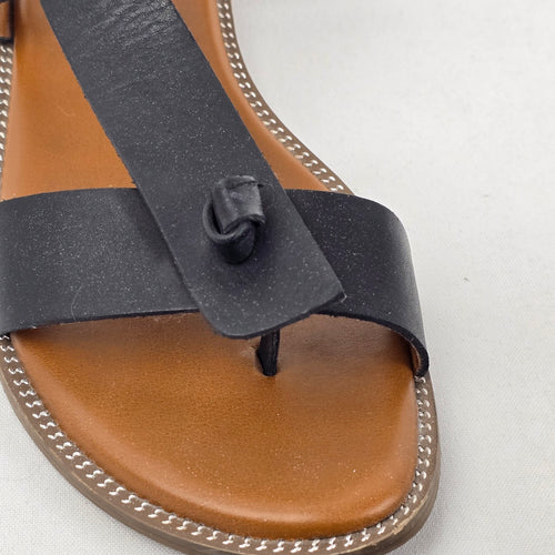 Franco Sarto Black Leather Ankle Strap Sandals Size 8.5