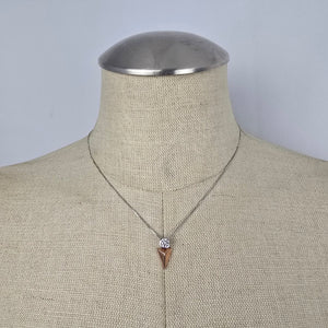 Tocara 925 Sterling Silver Rose Tone Triangle CZ Pendant Necklace