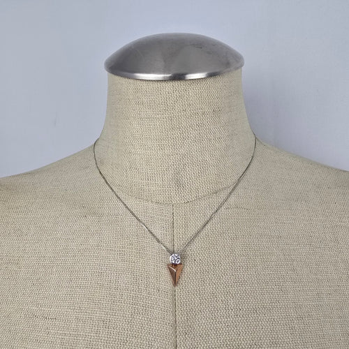 Tocara 925 Sterling Silver Rose Tone Triangle CZ Pendant Necklace