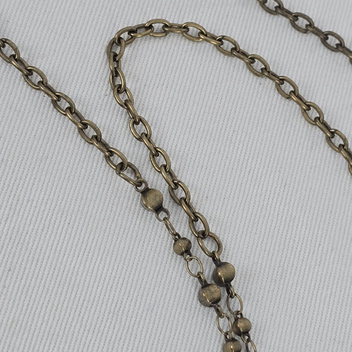 Boho Antiqued Gold Tone Stone Pendant Necklace