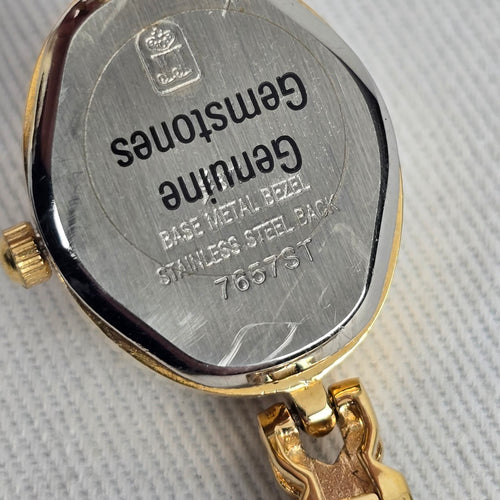 Jules Jürgensen Ladies Gold Tone Watch with Purple Gemstone Bracelet