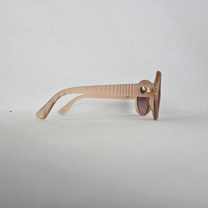 Fly London Oversized Beige Round Sunglasses