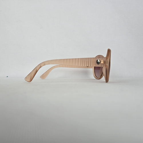 Fly London Oversized Beige Round Sunglasses