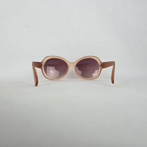 Fly London Oversized Beige Round Sunglasses