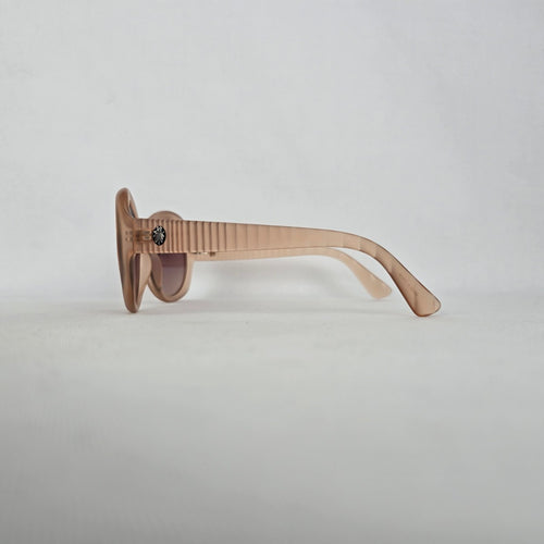 Fly London Oversized Beige Round Sunglasses