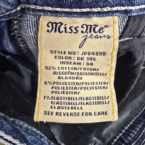 Miss Me Signature Boot Jeans Size 27 Dark Wash Embellished Pockets
