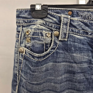 Miss Me Signature Boot Jeans Size 27 Dark Wash Embellished Pockets