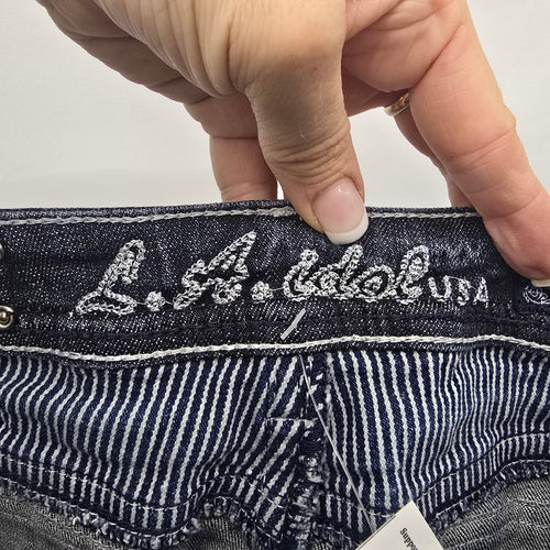 L.A. Idol Jeans Women’s Size 13 Dark Wash Bootcut Rhinestone Pocket Denim