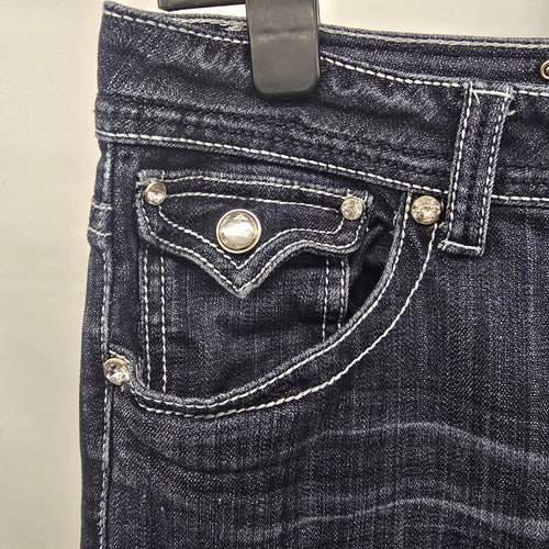 L.A. Idol Jeans Women’s Size 13 Dark Wash Bootcut Rhinestone Pocket Denim