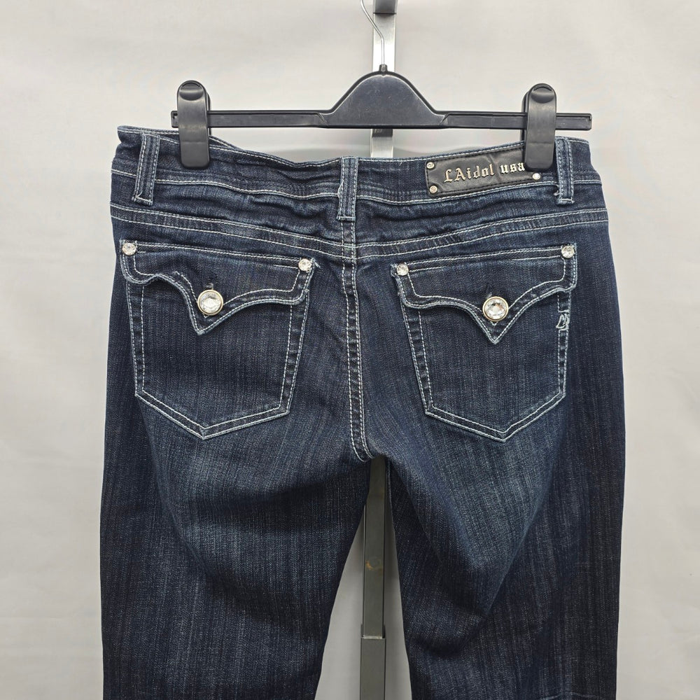 L.A. Idol Jeans Women’s Size 13 Dark Wash Bootcut Rhinestone Pocket Denim