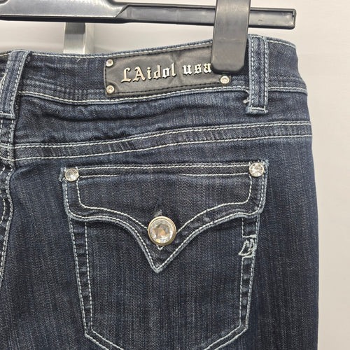 L.A. Idol Jeans Women’s Size 13 Dark Wash Bootcut Rhinestone Pocket Denim