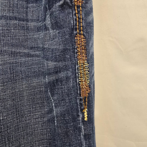 Rock & Roll Cowgirl Jeans Low Rise 32 x 34 Bootcut Embellished Pocket Denim