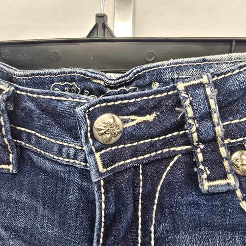 Miss Me Jeans Women’s 27 Signature Boot Embellished Flap Pocket Denim