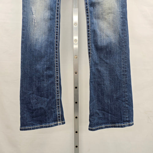 Miss Me Jeans Women’s 27 Signature Boot Embellished Flap Pocket Denim