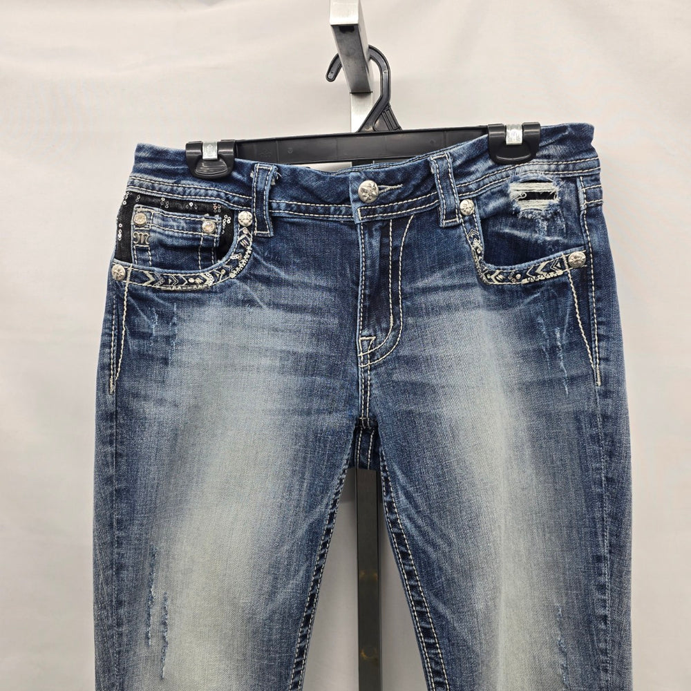 Miss Me Jeans Women’s 29 Bootcut Embellished Sequin Pocket Denim