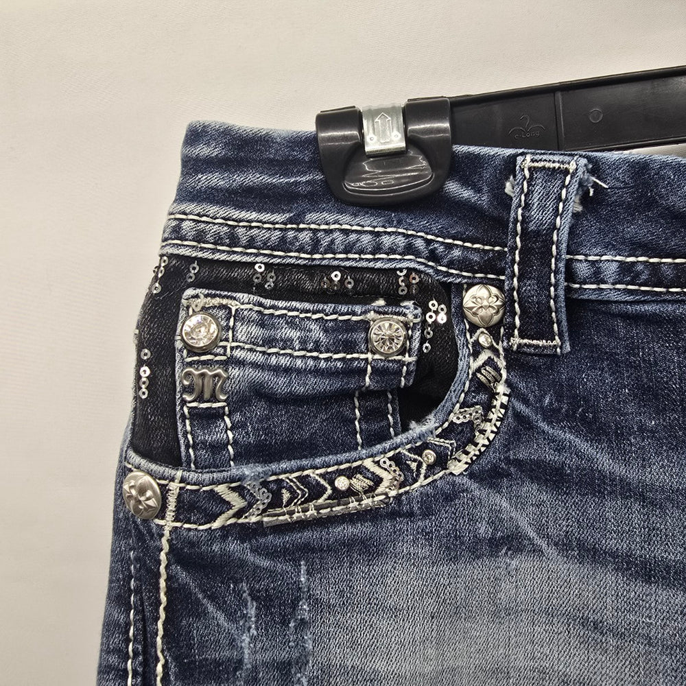 Miss Me Jeans Women’s 29 Bootcut Embellished Sequin Pocket Denim