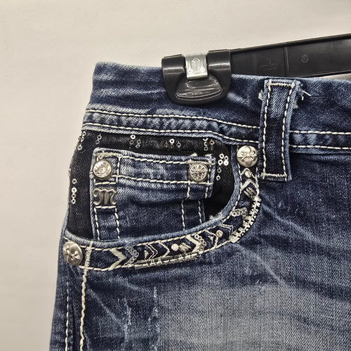 Miss Me Jeans Women’s 29 Bootcut Embellished Sequin Pocket Denim