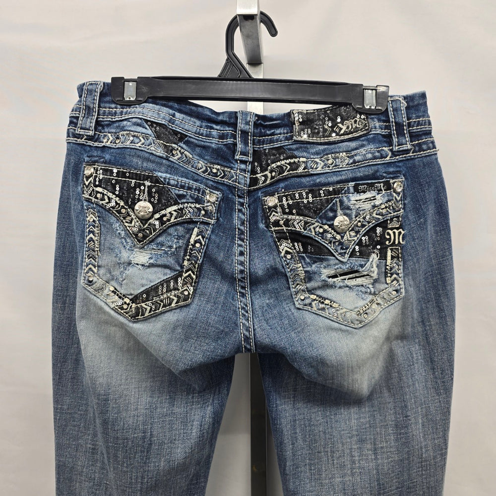 Miss Me Jeans Women’s 29 Bootcut Embellished Sequin Pocket Denim