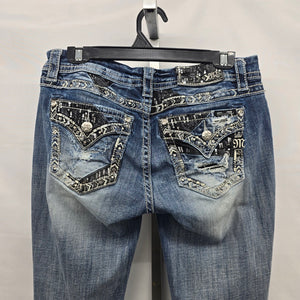 Miss Me Jeans Women’s 29 Bootcut Embellished Sequin Pocket Denim