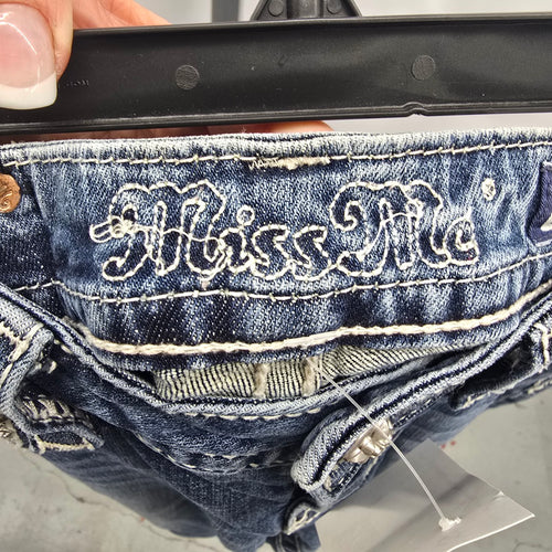 Miss Me Jeans Women’s 28 Bootcut Rhinestone Floral Pocket Denim