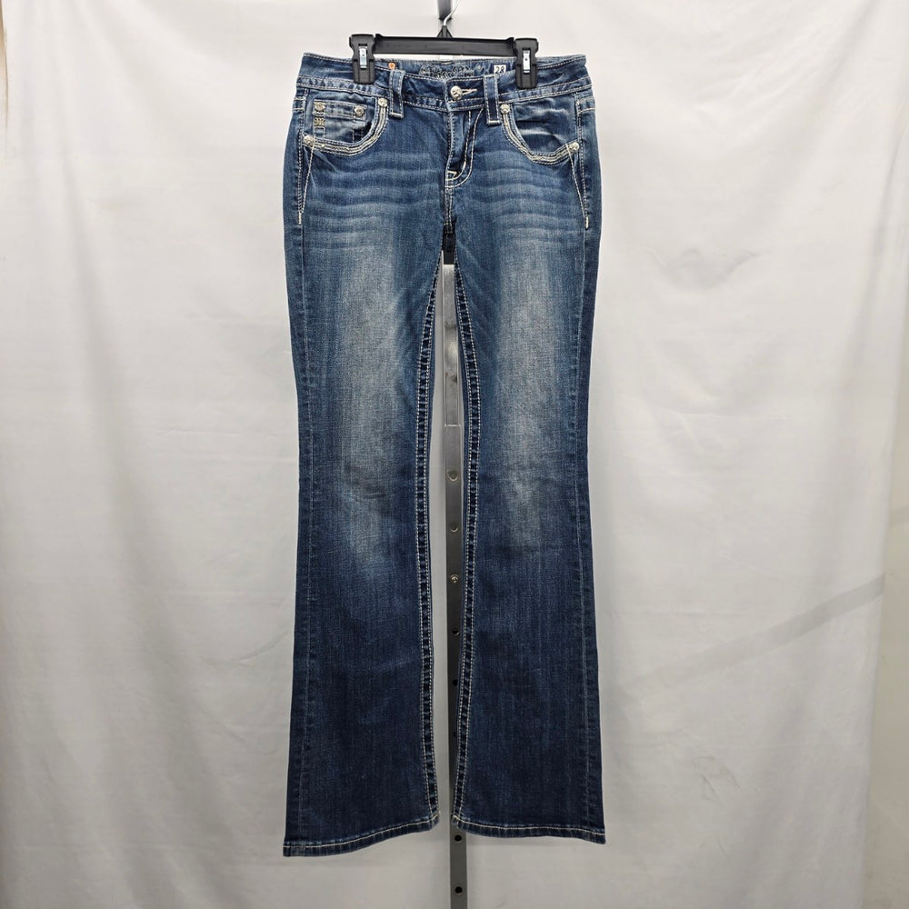 Miss Me Jeans Women’s 28 Bootcut Rhinestone Floral Pocket Denim