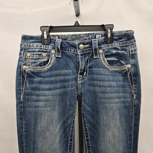 Miss Me Jeans Women’s 28 Bootcut Rhinestone Floral Pocket Denim