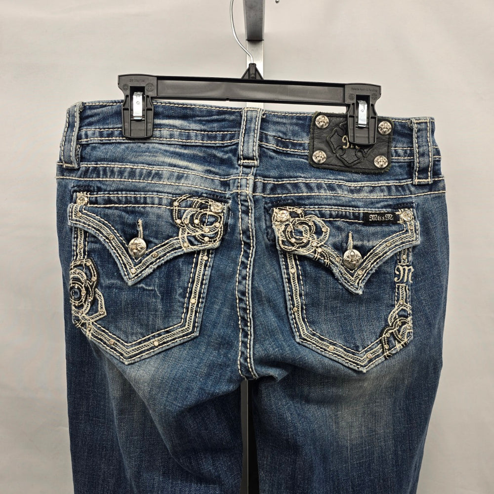 Miss Me Jeans Women’s 28 Bootcut Rhinestone Floral Pocket Denim