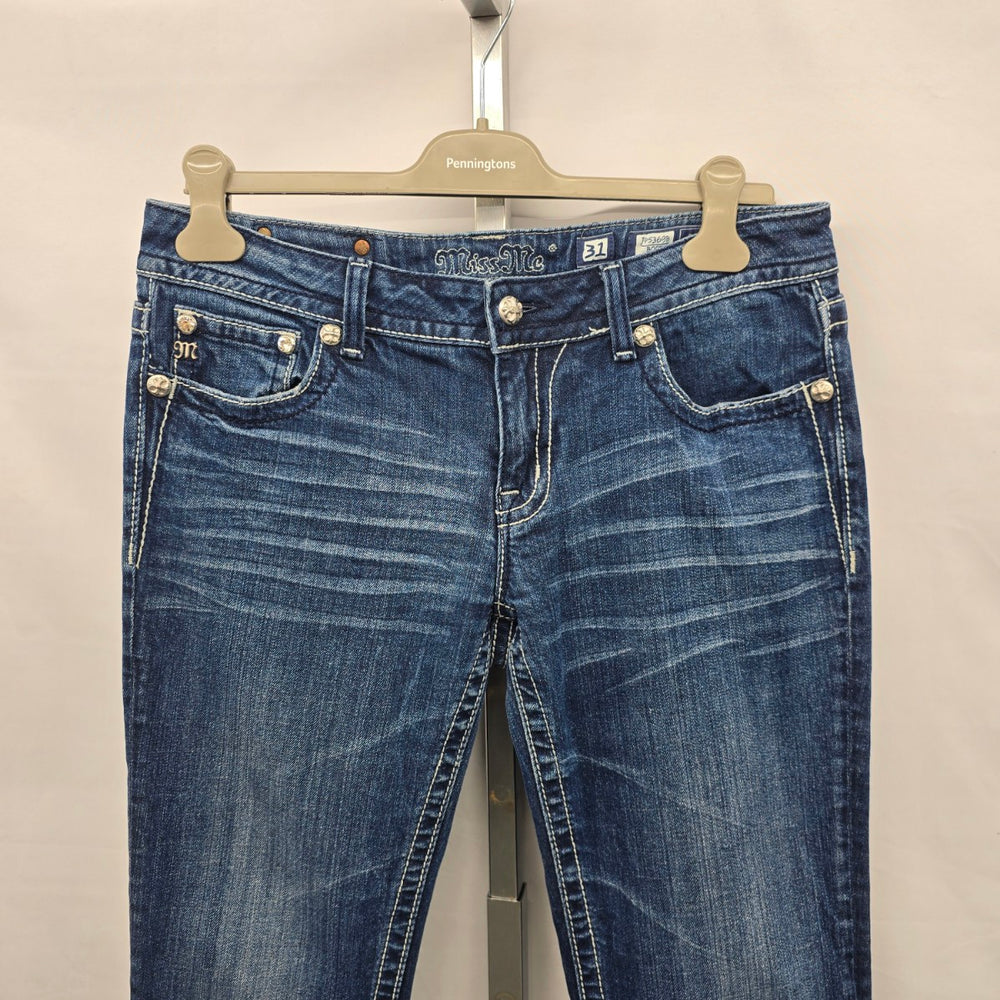 Miss Me Jeans Women’s 31 Bootcut Rhinestone Cross Pocket Denim