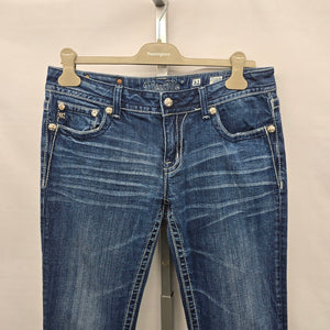 Miss Me Jeans Women’s 31 Bootcut Rhinestone Cross Pocket Denim