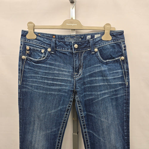 Miss Me Jeans Women’s 31 Bootcut Rhinestone Cross Pocket Denim