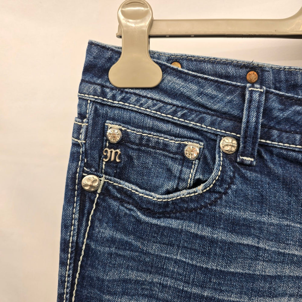 Miss Me Jeans Women’s 31 Bootcut Rhinestone Cross Pocket Denim