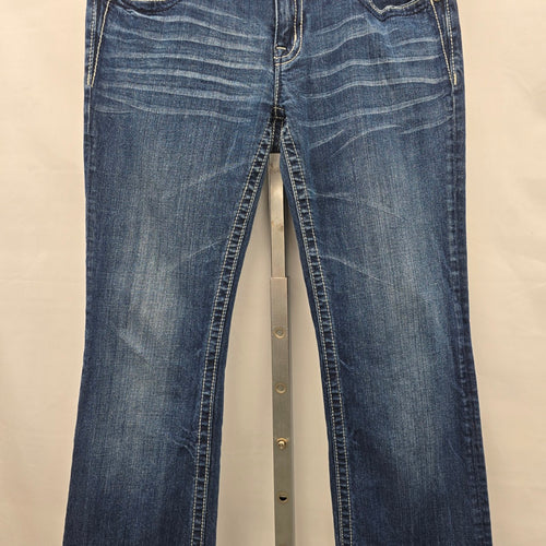 Miss Me Jeans Women’s 31 Bootcut Rhinestone Cross Pocket Denim