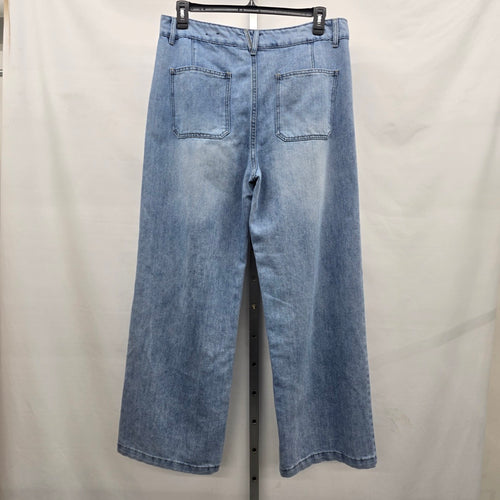 Outres Filles Wide Leg Jeans Light Wash Size 14/32