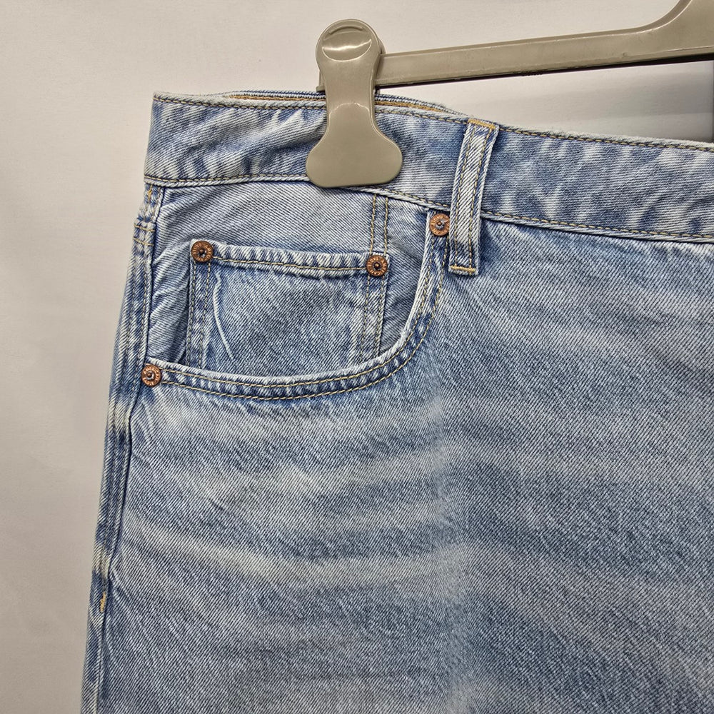 American Eagle Denim Midi Skirt Size 18 Light Wash Front Slit