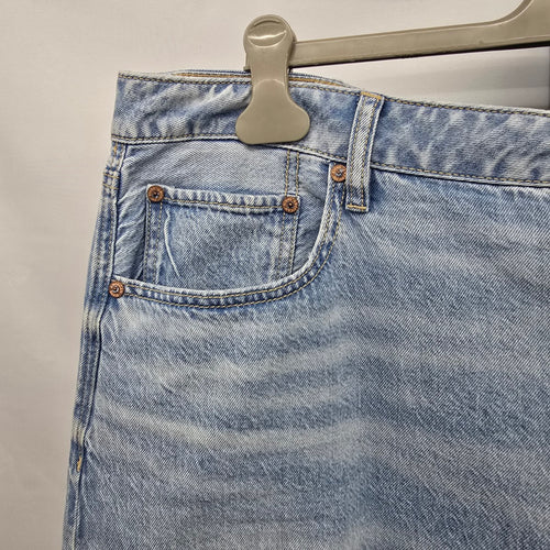 American Eagle Denim Midi Skirt Size 18 Light Wash Front Slit