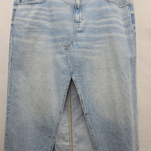 American Eagle Denim Midi Skirt Size 18 Light Wash Front Slit