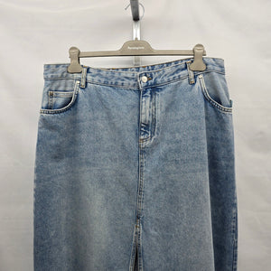 Pilcro Denim Maxi Skirt Size 18W Light Wash Front Slit