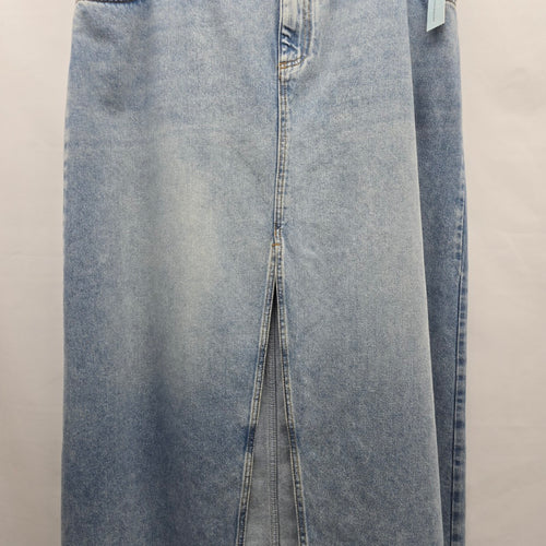 Pilcro Denim Maxi Skirt Size 18W Light Wash Front Slit