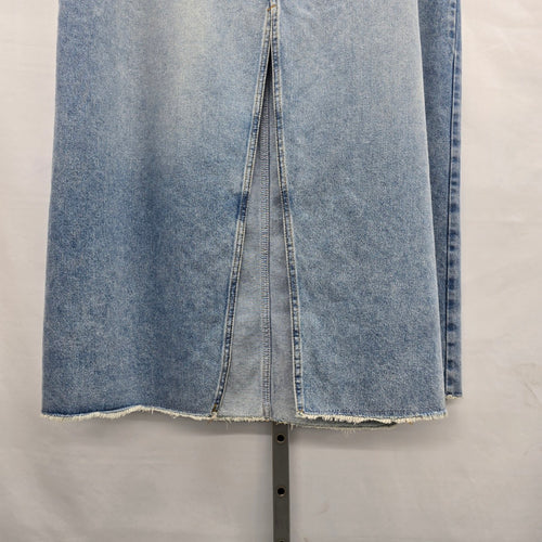 Pilcro Denim Maxi Skirt Size 18W Light Wash Front Slit