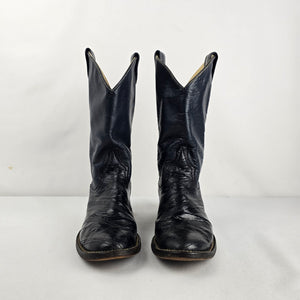 Vintage Larry Mahan Black Leather Cowboy Boots Women’s Size 6