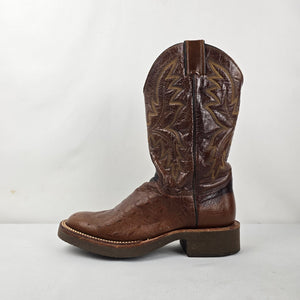 Justin Women’s Brown Ostrich Quill Western Cowboy Boots Size 6.5