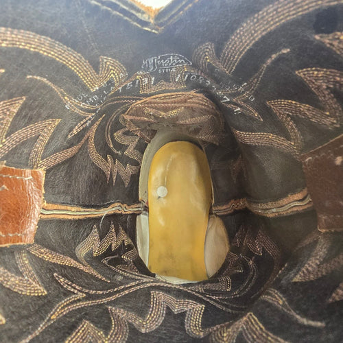 Justin Women’s Brown Ostrich Quill Western Cowboy Boots Size 6.5