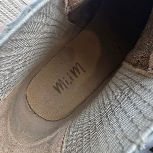 MIIM Cream Snake Embossed Leather Ankle Boots Size 7